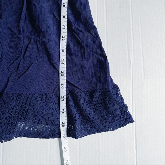 JUSTICE Girl’s Dark Blue Short Sleeve Lace Ruffle Dress - Size 16 - Picture 6 of 7